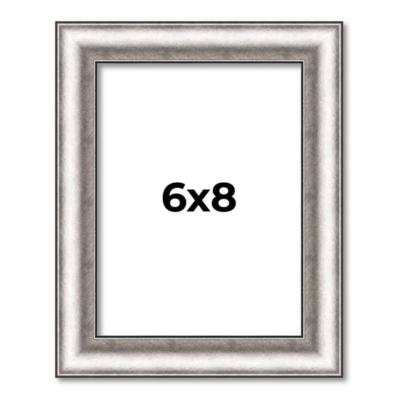 6x8 Frame Silver Real Wood Picture Frame Width 1.25 Inches | Interior Frame Depth 0.5 Inches |