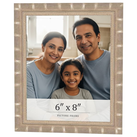 6x8 Frame Silver Real Wood Picture Frame Width 1.5 inches | Interior Frame Depth 0.5 inches |