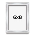 thumbnail image 1 of 6x8 Frame Silver Whitewashed Wood Grain Solid Wood Shadow Box | 0.75 Inch Moulding Width | 0.75, 1 of 8