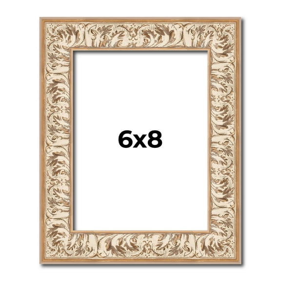 6x8 Frame White Real Wood Picture Frame Width 1.5 inches | Interior Frame Depth 0.5 inches | Aurora