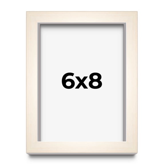 6x8 Frame White Wheat Solid Wood Picture Frame | Moulding Width 0.75 Inches | Interior Depth 0.5