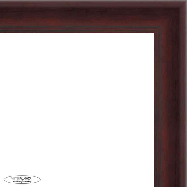 6x8 Linear Brown Picture Frame - UV Acrylic, Foam Board Backing, Hanging Hardware