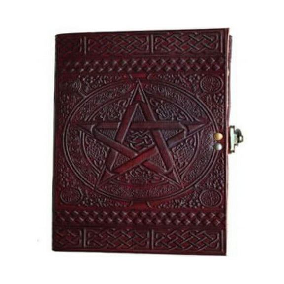 6x8 Personalized Leather Journal - Star Design Travel Leather Journal Writing Pad Sketchbook .