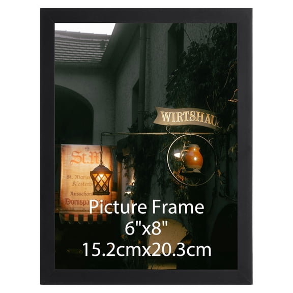 6x8 Picture Frame, Black 6 by 8 Photo Frame for Wall or Tabletop Display, Single
