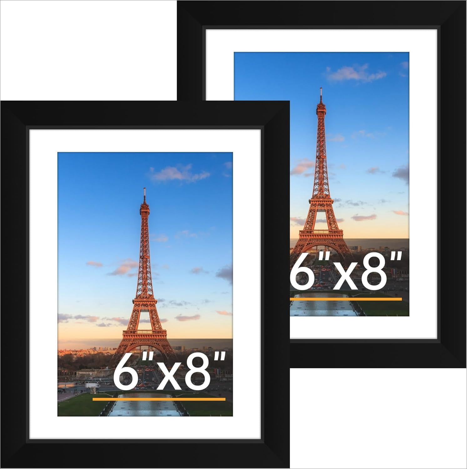 6x8 Picture Frame Set of 2, Photo Frame with HD Plexiglass, Display ...