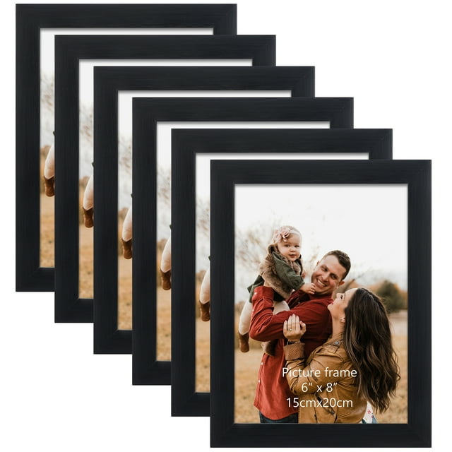 6x8 Picture Frames Set of 6, Wall Mount and Tabletop Photo Frame for