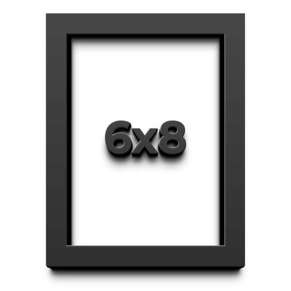 6x8 Shadow Box Black Solid Wood Picture Frame with White Acid-Free Backing UV Acrylic & Hanging