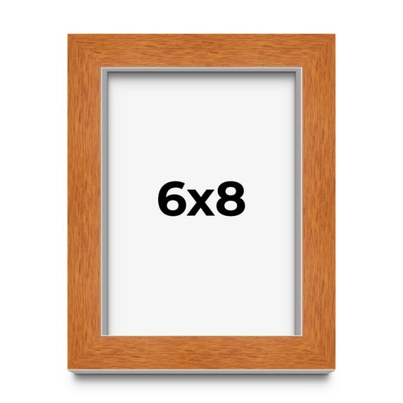 6x8 Shadow Box Frame Brown | 0.875 Inches Deep Real Wood Contemporary Shadowbox Display Frame | UV