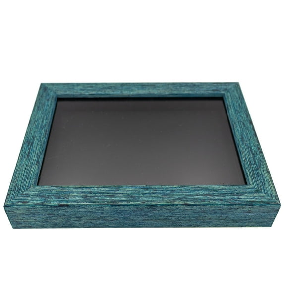6x8 Shadow Box Frame Farm Blue Real Wood with a Black Acid-Free Backing | 13/16" of Usuable Depth |