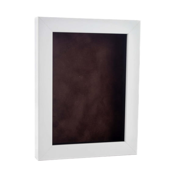 6x8 Shadow Box Frame White Wood | With a 3/4" Usable Display Depth | Includes a Brown Real Suede