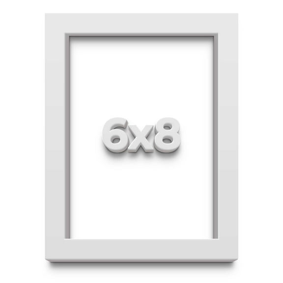6x8 White Shadowbox Frame - Interior Size 6x8 by 1 Inches - Made to Display Items Up To 1 Inches Deep