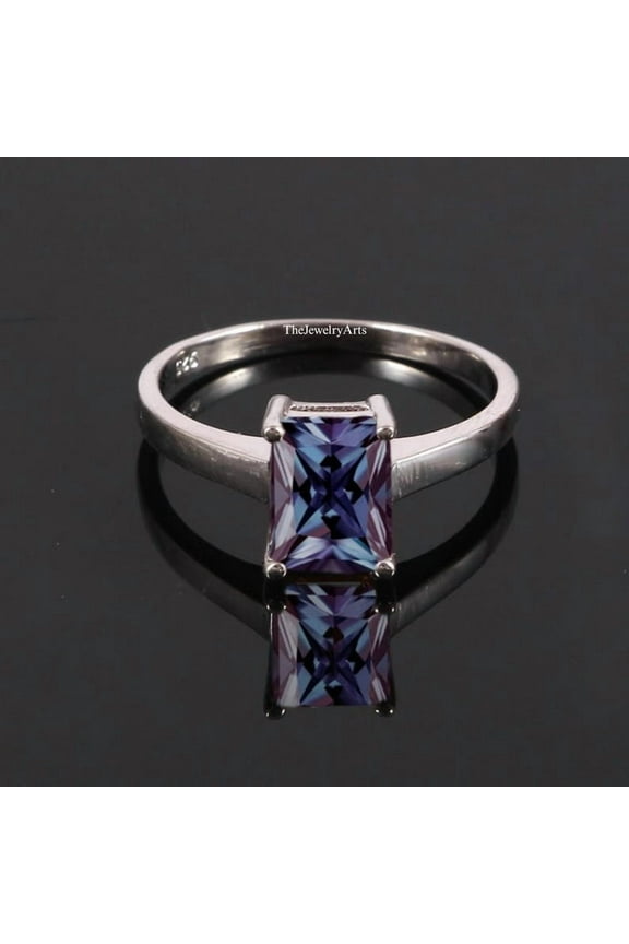 6x8 mm Purple Alexandrite Gemstone Ring for Women Promise Engagement Ring June Birthstone Loose Gemstone Anniversary Wedding Jewelry Gift for Her
