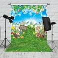 thumbnail image 1 of 6x8FT Spring Easter Backdrop Eggs Bunny Sky Background for Photography Spring Grassland Flowers Backdrop Kids Party Supplies, 1 of 5