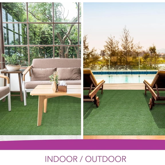 6x8ft Artificial Turf Grass Rug - Green