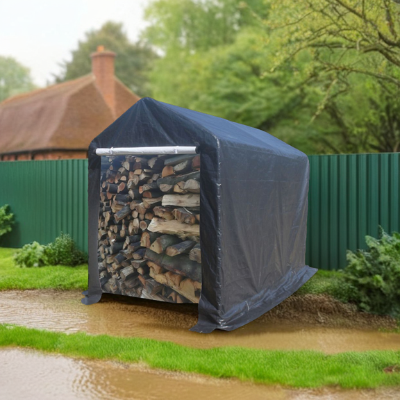 6x8ft heavy duty outdoor storage shed outdoor garage for motorcyle,bike, garden tools, ATV, grey