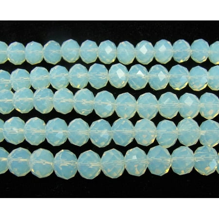 6x8mm 72 Beads Opalite Glass Faceted Rondelles Ab Finish For Jewelry Making