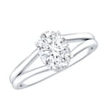 thumbnail image 1 of Rosec Jewels 6x8mm Lab Grown Diamond Split Shank Engagement Ring, EF-VS Quality - Ideal For Gift, 18K White Gold, US 7.50, 1 of 8
