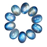 6x8mm Oval Rainbow Moonstone AAA Quality Natural Calibrated Cabochon Loose Gemstone 10 pcs Box.