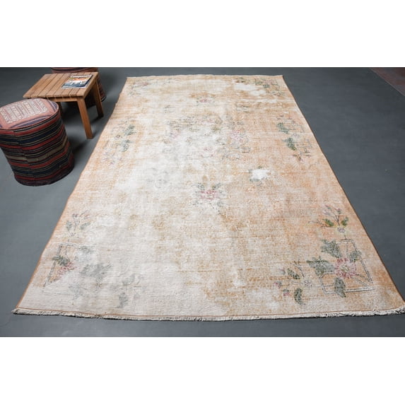 6x9.6 ft Large Rug, Vintage Rug, Bedroom Rug, Colorful Rug, Turkish Rug