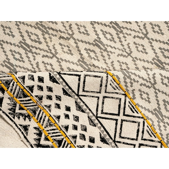 6x9/8x8/4x10 Feet Rug Garden Mat Indoor/Outdoor Hand Block Print Handmade Cotton Dhurrie Home Office Sustainable Dhurrie Patio Runner Rug