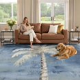 6x9 Area Rug, Blue Palm Trees Tropical Low Pile Washable Rugs for Dorm ...