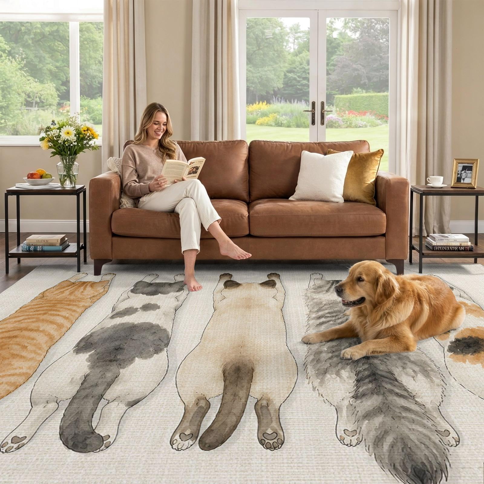 Rat Area Rug 6x9 Area Rug, Funny Cat Low Pile Washable Rugs for Dorm Room, Bedroom ...