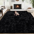 thumbnail image 1 of 6x9 Area Rug for Living Room: Fluffy Shag Soft Washable Rugs Large Fuzzy Plush Indoor Carpet for Bedroom Nursery Playroom Kids Girls Boys Room (Black, 6'x9'), 1 of 9
