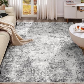 Toyoso 6x9 Area Rug Living Room Rugs - Washable Neutral Modern Abstract Soft Thin Large Rug Indoor Floor No Slip Rug Carpet for Bedroom Under Dining Table Home Office Decor - Grey