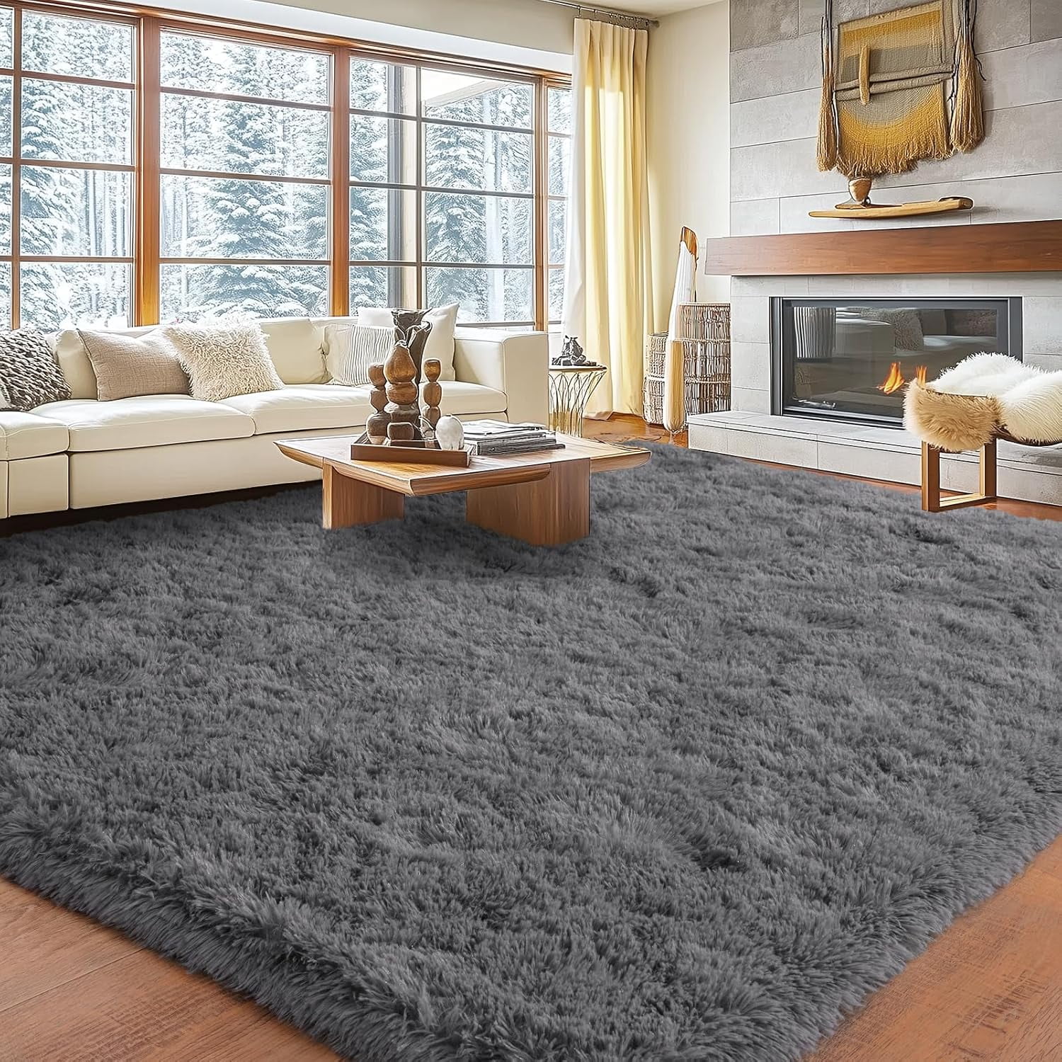 6x9 Area Rug for Living Room, Ultra Soft Fluffy Shag Large Rug for ...
