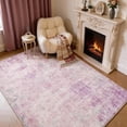 thumbnail image 1 of Toyoso 6x9 Area Rug - Large Abstract Pink & Purple Silicone Rug, Machine Washable Non-Slip Modern Watercolor Carpet, Soft Low-Pile Area Rug for Living Room, Dining Room, Pet Friendly, 1 of 9