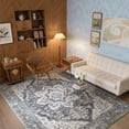 thumbnail image 1 of Toyoso 6x9 Large Persian Area Rug - Charcoal & Slate Grey Silicone Carpet, 0.25" Low Profile Machine Washable Non-Slip Indoor Rug for Living Room, Pet Friendly Stain Resistant Decorative Rug, 1 of 9