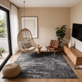 thumbnail image 1 of Toyoso 6x9 Modern Abstract Area Rug - Charcoal Grey & Black Silicone Carpet, Large Machine Washable Non-Slip Indoor Rug, 0.25" Low Pile Stain Resistant Carpet for Modern Living Room & Apartment, 1 of 9
