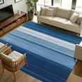 thumbnail image 1 of 6x9 Area Rugs, Blue Ombre Stripe Non-Skid Rubber Backing Large Rectangle Rugs - Living Room Bedroom Home Office, Farmhouse Striped Modern Abstract Art Indoor Floor Mat Carpets Washable Rug, 1 of 9