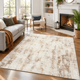 6x9 Area Rugs For Living Room: Washable Abstract Beige Grey Bedroom ...