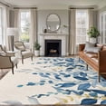 thumbnail image 1 of 6x9 Area Rugs for Living Room, Blue Eucalyptus Non Slip Area Rugs for Kitchen Bedroom Entryway, Farmhouse Weeping Leaves Linen Washable Carpet Runner Rug Floor Mats for Bedroom Home Decor, 1 of 8