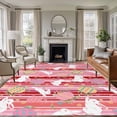 thumbnail image 1 of 6x9 Area Rugs for Living Room, Easter Bunny Non Slip Area Rugs for Kitchen Bedroom Entryway, Colorful Eggs Spring Leaves Farm Pink Stripes Washable Carpet Runner Rug Floor Mats for Bedroom, 1 of 8