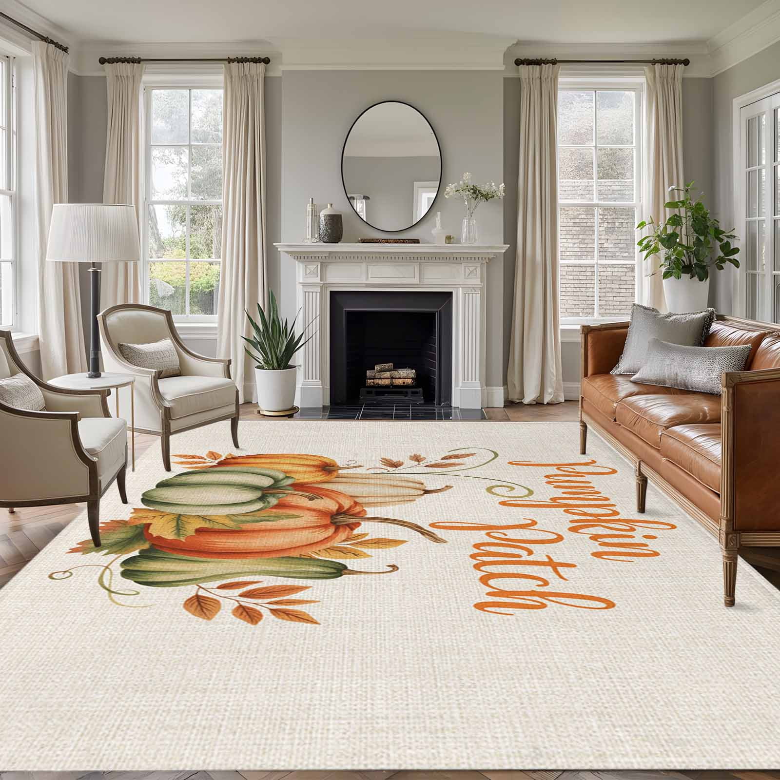 6x9 Fall Rug 6x9 Area Rugs for Living Room, Fall Pumpkins Non Slip Area Rugs for ...