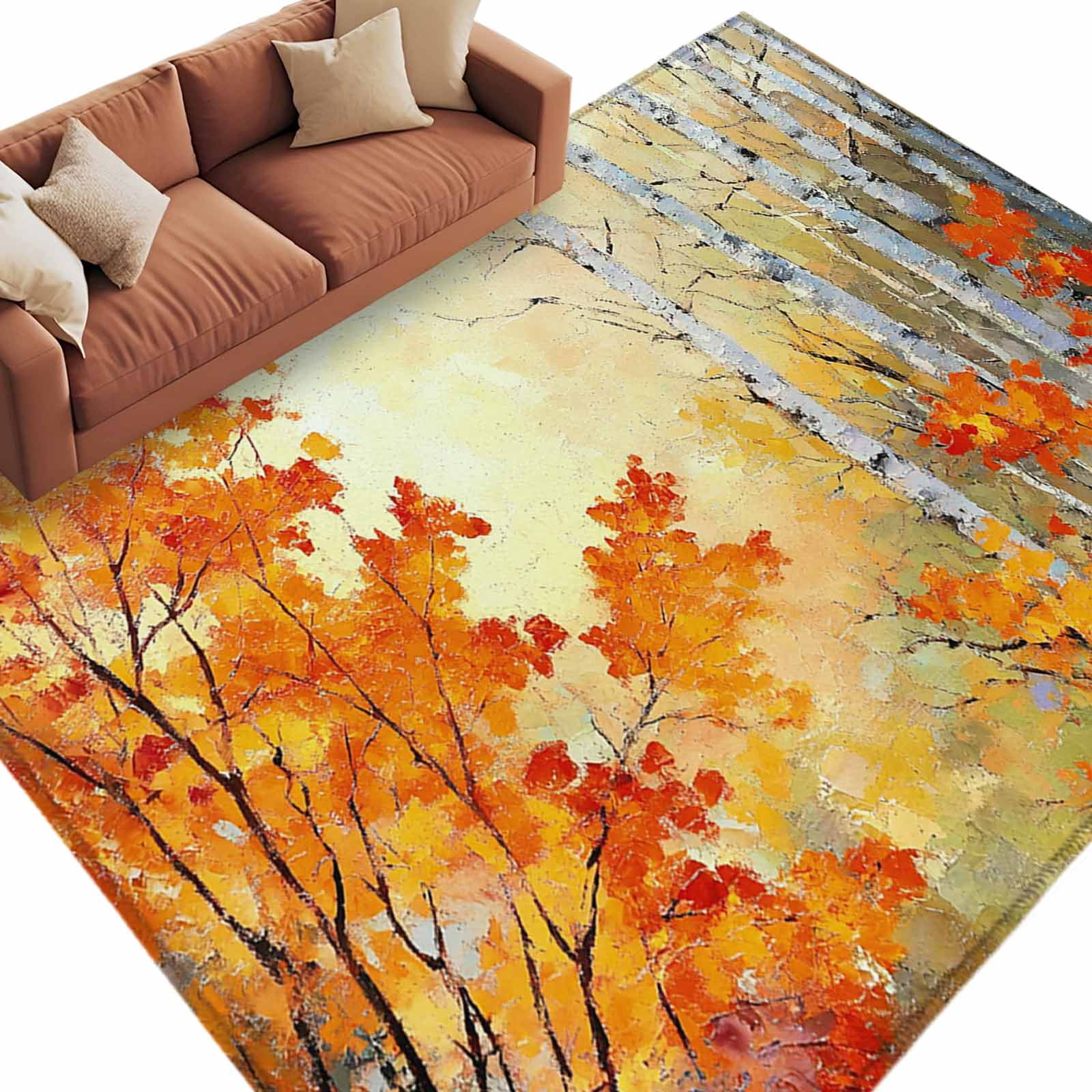 6x9 Area Rugs for Living Room, Fall Tree Non Slip Area Rugs for Kitchen ...