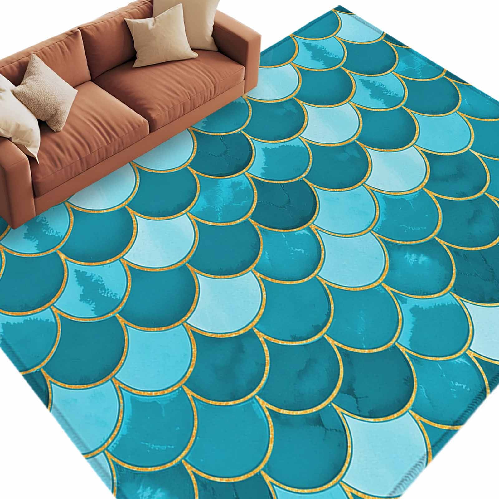 6x9 Area Rugs for Living Room, Green Non Slip Area Rugs for Kitchen ...