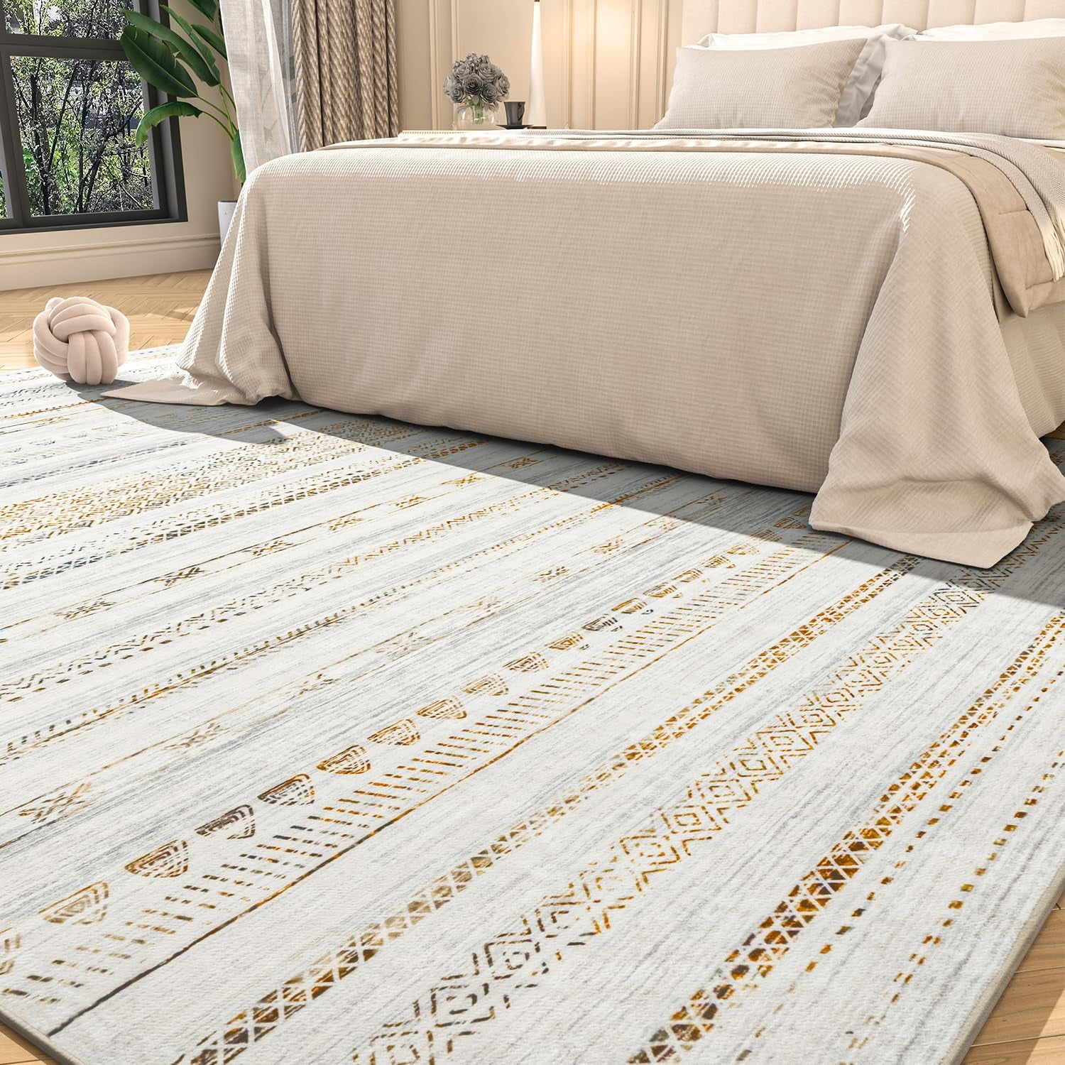 6x9 Area Rugs for Living Room Machine Washable Rug Distressed Indoor