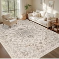 thumbnail image 1 of 6x9 Area Rugs Living Room Rug: Washable Vintage Distressed Floral Rug No Slip Stain Resistant Soft Carpet Indoor Floor Large Carpets for Bedroom Dining Room Farmhouse Nursery Home Office Brown Beige, 1 of 18