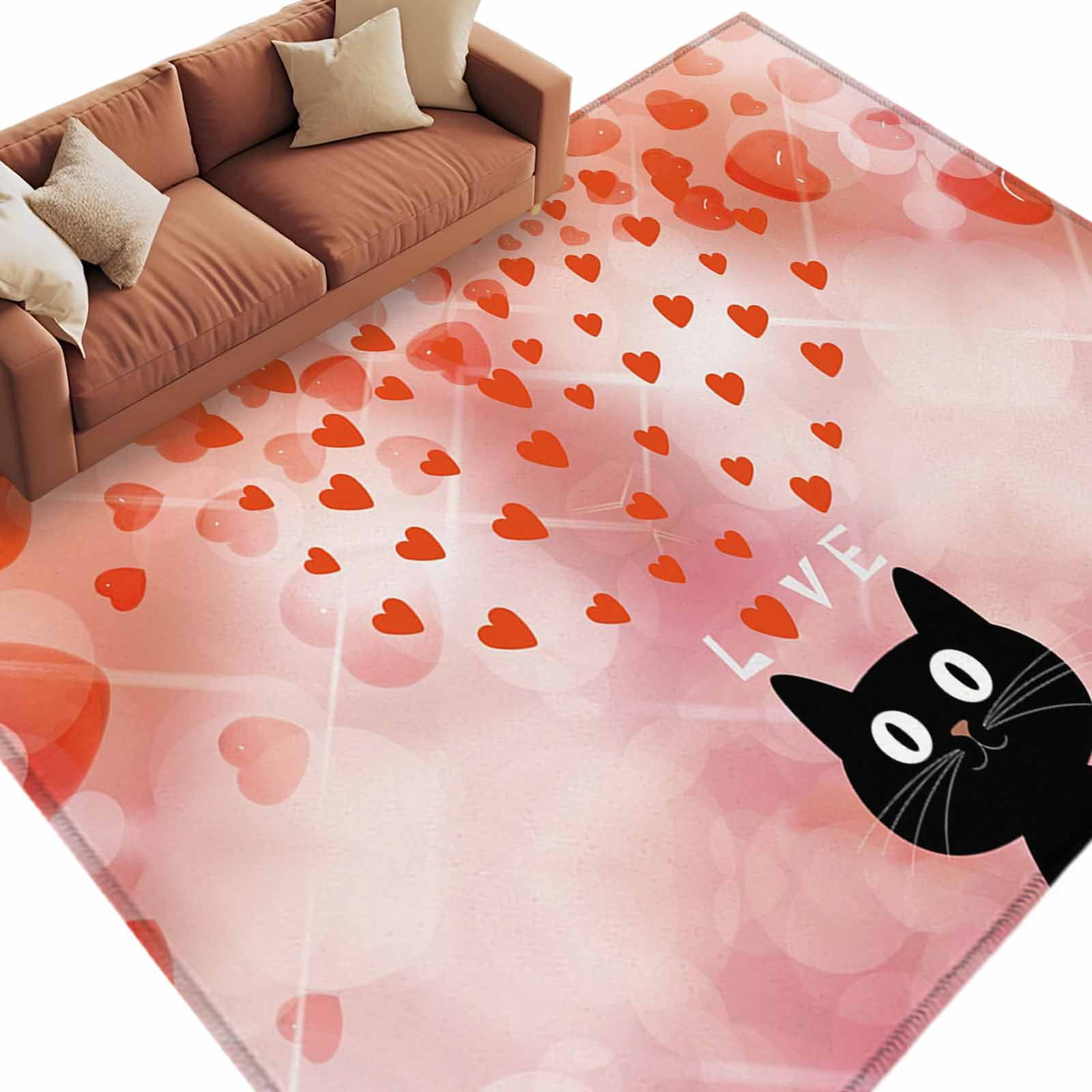 6x9 Area Rugs for Living Room, Valentine's Day Non Slip Area Rugs for ...