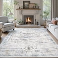 thumbnail image 1 of 6x9 Washable Living Room Distressed Vintage Area Rug, Retro Floral Non Slip Carpet Soft Low Pile Tapis Salon Throw Rug for Bedrooms, Dining Room, Living Room, Office., 1 of 11