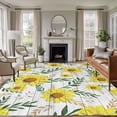 thumbnail image 1 of 6x9 Area Rugs for Living Room, Yellow Daisy Non Slip Area Rugs for Kitchen Bedroom Entryway, Farmhouse Country Flower Leaf Plant Wood Grain Washable Carpet Runner Rug Floor Mats for Bedroom, 1 of 8