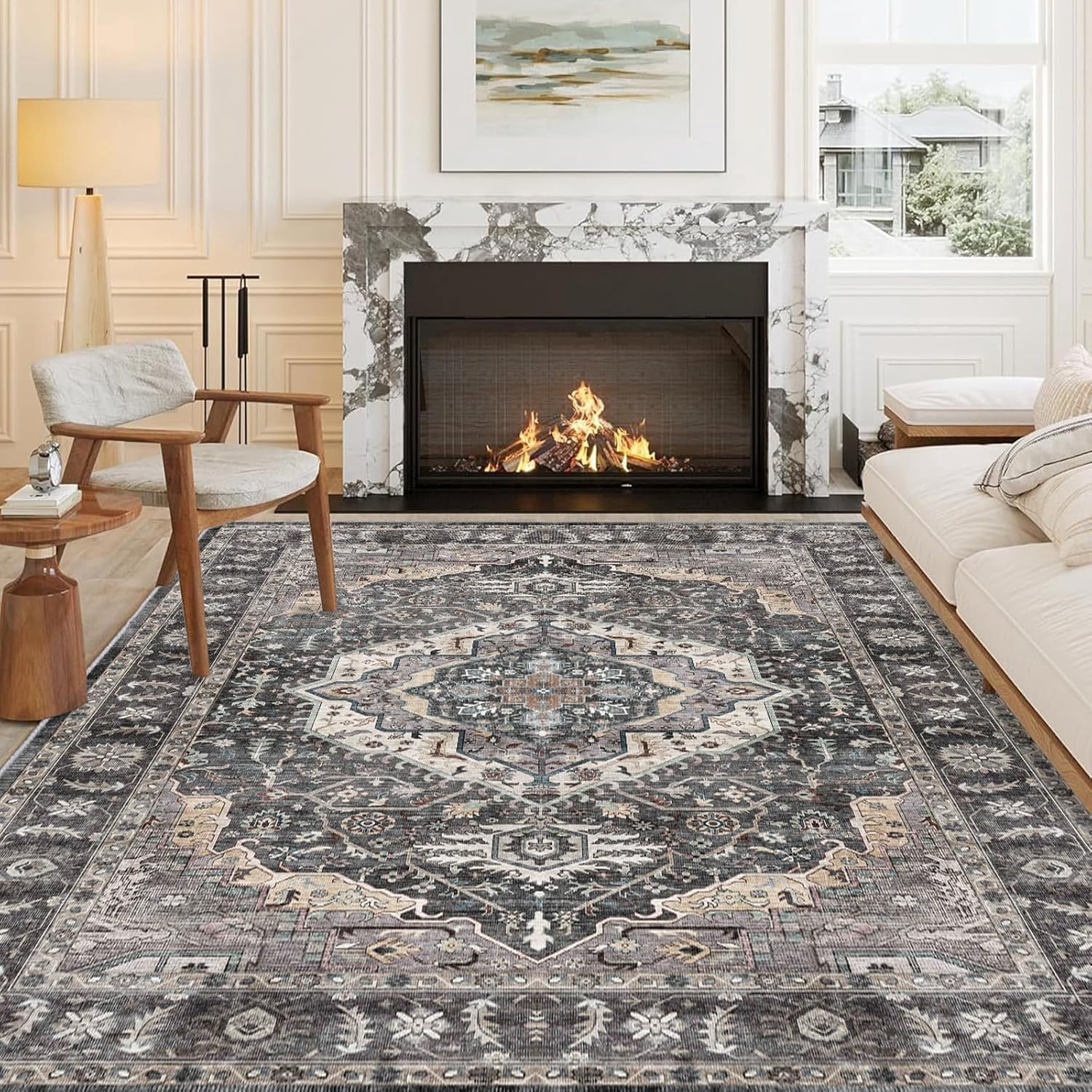 6x9 Area Rugs - Machine Washable Boho Style for Living Room, Soft Non ...