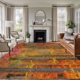 thumbnail image 1 of 6x9 Area Rugs, Red Orange Forest Fall Non-Skid Rubber Backing Large Rectangle Rugs - Living Room Bedroom Home Office, Thanksgiving Tree Maple Leaf Indoor Floor Mat Carpets Washable Rug, 1 of 9