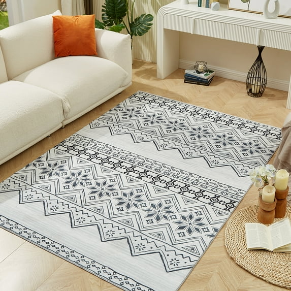 6x9 Area Rugs, Rug for Living Room, Non-Slip Foldable Washable Rugs Non Shedding Accent Rugs for Living Bedroom Office Dining Room (6x9ft,09)