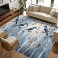 6x9 Area Rugs, Teal Forest Birds Non-Skid Rubber Backing Large ...
