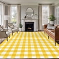 thumbnail image 1 of 6x9 Area Rugs, Yellow Non-Skid Rubber Backing Large Rectangle Rugs - Living Room Bedroom Home Office, Country French Rustic Buffalo Plaid Modern Art Indoor Floor Mat Carpets Washable Rug, 1 of 9