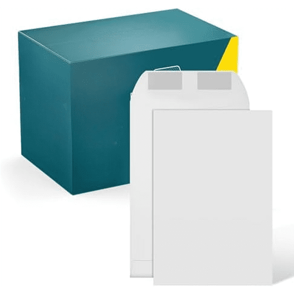 6x9 Catalog Envelopes - 500 Pack - Open End Mailing Envelopes Bulk for Catalogs, Presentations, Newsletters - Plain Envelopes 6x9 with Gummed Seal - Bright White 28lb Heavyweight Paper$$Office